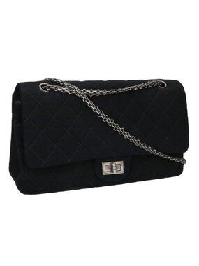 Chanel 2.55 Large Double Flap Jersey Chain Shoulder Bag
